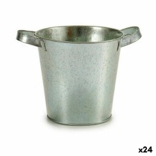 Macetero Ibergarden A60354-B Plateado Zinc Cubo 20 x 14 x 16,2 cm (24 Unidades)