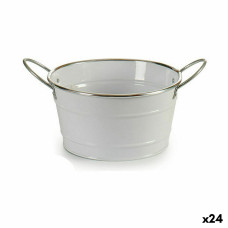Macetero Ibergarden F60326-D Blanco Plateado Zinc Cubo 27,5 x 10,5 x 20 cm (24 Unidades)
