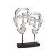 Figura Decorativa Cara Plateado 27 x 32,5 x 10,5 cm (4 Unidades)