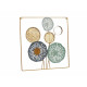 Decoración de Pared Multicolor Flores Espejo Metal Cristal 45 x 45 x 2 cm (4 Unidades)