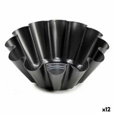 Molde para Flan Kinvara 83009 Gris oscuro Acero 1,5 L 23 x 8,2 x 23 cm (12 Unidades)