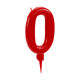 Candle Birthday Red Number 0 (12 Units)