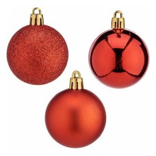 Christmas Bauble Ø 5 cm Red Plastic 12 x 26,5 x 12 cm