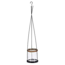 Candleholder Ibergarden HW99-1108 Black Transparent Metal Crystal