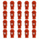 Set Tuercas OMP 7075 M12 x 1,25 40 mm 20 uds Rojo