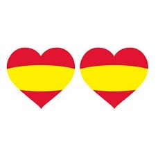 Pegatinas Bandera España (2 uds) Corazón