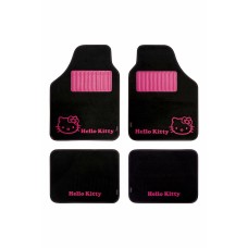 Set de Alfombrillas para Coche Hello Kitty Negro Rosa (4 pcs)