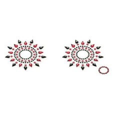 Pezoneras Gloria Negro y Rojo Mystim (2 pcs)