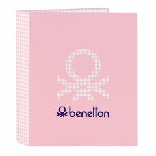 Ring binder Benetton Vichy Pink A4 (27 x 33 x 6 cm)