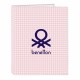 Ring binder Benetton Vichy Pink A4 (26.5 x 33 x 4 cm)