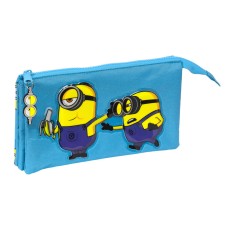 Portatodo Triple Minions Minionstatic Azul (22 x 12 x 3 cm)