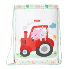 Backpack with Strings Safta Granja White Green (26 x 34 x 1 cm)