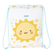 Backpack with Strings Safta Solete White Yellow (26 x 34 x 1 cm)