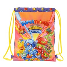 Bolsa Mochila con Cuerdas SuperThings Guardians of Kazoom Morado Amarillo (26 x 34 x 1 cm)