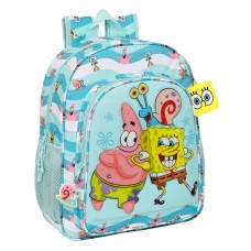 Mochila Escolar Spongebob Stay positive Azul Blanco (32 x 38 x 12 cm)