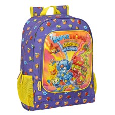 Mochila Escolar SuperThings Guardians of Kazoom Morado Amarillo (32 x 42 x 14 cm)