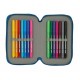 Double Pencil Case BlackFit8 M854 Dark blue 28 Pieces 12.5 x 19.5 x 4 cm