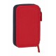 Double Pencil Case RFEF M854 Red Sporting 28 Pieces 12.5 x 19.5 x 4 cm