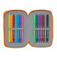 Plumier Doble Valencia Basket M854 Azul Naranja Deportivo 28 piezas 12.5 x 19.5 x 4 cm