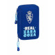 Plumier Doble Real Zaragoza Azul Deportivo 28 piezas 12.5 x 19.5 x 4 cm