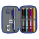 Plumier Doble Real Zaragoza Azul Deportivo 28 piezas 12.5 x 19.5 x 4 cm