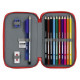 Plumier Doble Real Sporting de Gijón Rojo Deportivo 28 piezas 12.5 x 19.5 x 4 cm