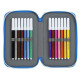 Double Pencil Case RCD Espanyol Blue White Sporting 28 Pieces 12.5 x 19.5 x 4 cm
