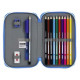 Double Pencil Case RCD Espanyol Blue White Sporting 28 Pieces 12.5 x 19.5 x 4 cm