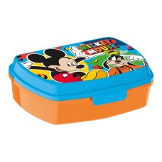 Fiambrera para Sandwich Mickey Mouse Happy smiles Plástico Rojo Azul (17 x 5.6 x 13.3 cm)