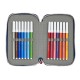 School Case with Accessories Munich College Grey 12.5 x 19.5 x 4 cm (28 Pieces)