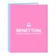 Ring binder Benetton Spring Pink Sky blue A4 26.5 x 33 x 4 cm