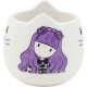 Taza con Plato Gorjuss Smitten kitten Blanco Negro Cerámica Posavasos Taza