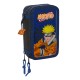 Plumier Triple Naruto Ninja Azul Negro 12,5 x 19,5 x 5,5 cm 36 Piezas