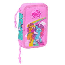 Plumier Doble My Little Pony Magic Rosa Turquesa 12.5 x 19.5 x 4 cm 28 piezas