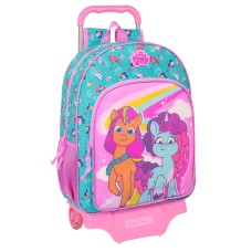 Mochila Escolar con Ruedas My Little Pony Magic Rosa Turquesa 33 x 42 x 14 cm