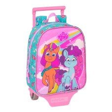 Mochila Escolar con Ruedas My Little Pony Magic Rosa Turquesa 22 x 27 x 10 cm