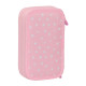 Plumier Doble Glow Lab Sweet home Rosa 12.5 x 19.5 x 4 cm (28 piezas)