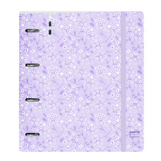 Ring binder Safta Light purple flowers Purple 27 X 32 X 4 cm