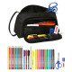 Estuche Escolar con Accesorios Safta California Negro 20 x 11 x 8.5 cm (32 Piezas)