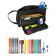 Estuche Escolar con Accesorios F.C. Barcelona Negro 20 x 11 x 8.5 cm (32 Piezas)