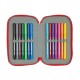 Plumier Doble Sevilla Fútbol Club Negro Rojo 12.5 x 19.5 x 4 cm (28 piezas)