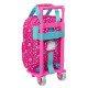 School Rucksack with Wheels Pinypon Blue Pink 20 x 28 x 8 cm