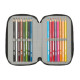 Plumier Triple Teenage Mutant Ninja Turtles Negro Gris 12,5 x 19,5 x 5,5 cm 36 Piezas