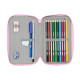 Double Pencil Case Munich Heaven Sky blue 12.5 x 19.5 x 4 cm 28 Pieces