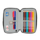 Estuche Escolar con Accesorios Munich Topo Negro 12.5 x 19.5 x 4 cm 29 Piezas