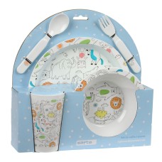Set de vajilla infantil Safta Zoo Poliéster 26 x 26 x 9 cm
