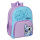 Mochila Escolar Stitch Sweet Azul Lila 33 x 42 x 14 cm