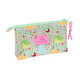Portatodo Triple Disney Princess Bloom Verde Rosa 22 x 12 x 3 cm