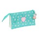 Portatodo Triple Peppa Pig Pretty flowers Amarillo Menta 22 x 12 x 3 cm