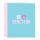 Carpeta de anillas Benetton Unique Rosa Turquesa A4 27 x 33 x 6 cm